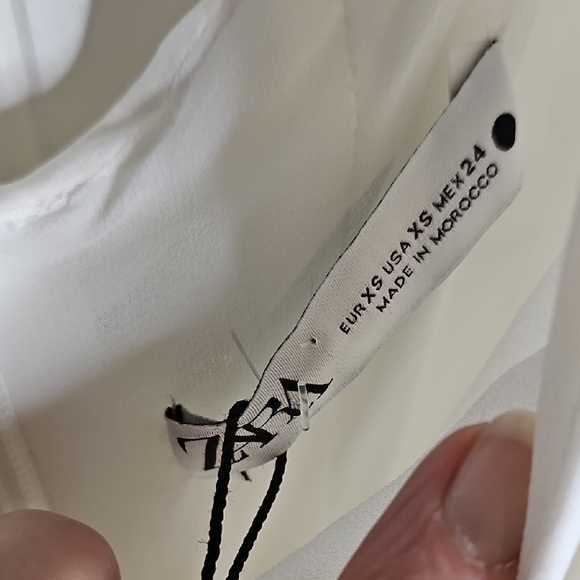 Zara Cream Ruched Mini Dress with Ruffled Straps - Picture 3 of 4